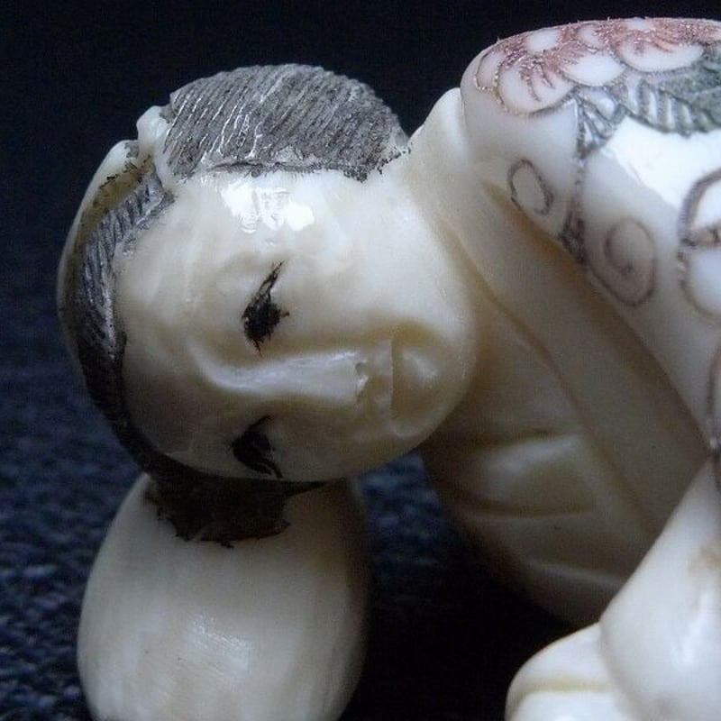 △松山作・本象牙春画根付21g・提げ物△NE50△ | 象牙屋本舗 こほく堂