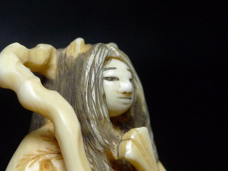 △松山作・本象牙能楽根付34g・提げ物△NE94△ | 象牙屋本舗 こほく堂