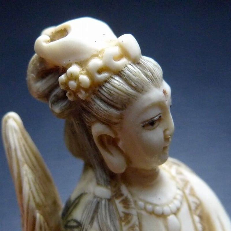 △松山作・本象牙天女根付16g・提げ物△NE25△ | 象牙屋本舗 こほく堂