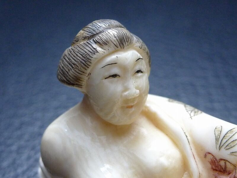 根付　春画　中国　アンティーク　提げ物 △本象牙春画根付19g・提げ物△NE46△ | 象牙屋本舗 こほく堂 本