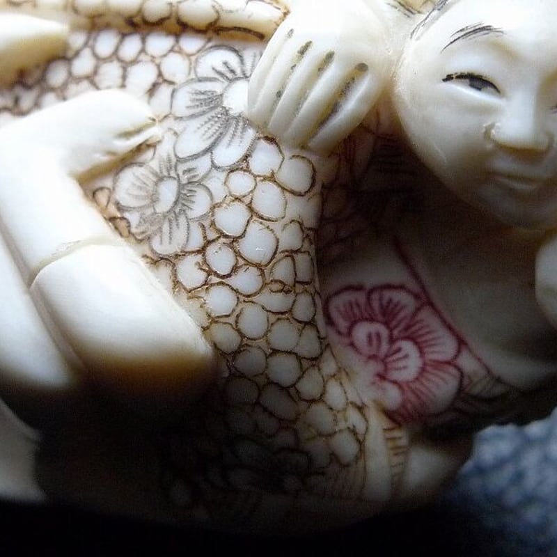 △本象牙春画根付17g・提げ物△NE52△ | 象牙屋本舗 こほく堂 本象牙と