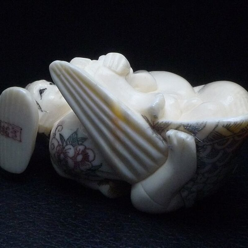 △松山作・本象牙春画根付21g・提げ物△NE50△ | 象牙屋本舗 こほく堂