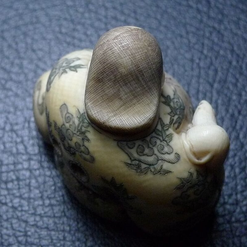 △鈴木作・本象牙布袋尊根付29g・提げ物△NE75△ | 象牙屋本舗
