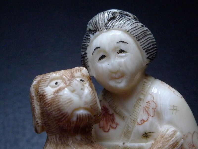 △光之?作・本象牙春画根付17g・提げ物△NE43△ | 象牙屋本舗 こほく堂