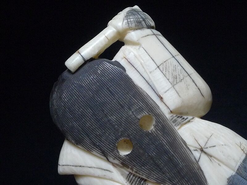 希少品 象牙調 根付 一二干支 揃え【広之】 DN-B0097 希少品 象牙調