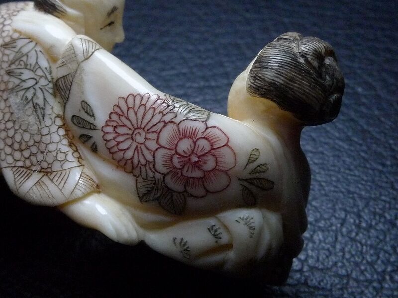 △本象牙春画根付19g・提げ物△NE46△ | 象牙屋本舗 こほく堂 本象牙と