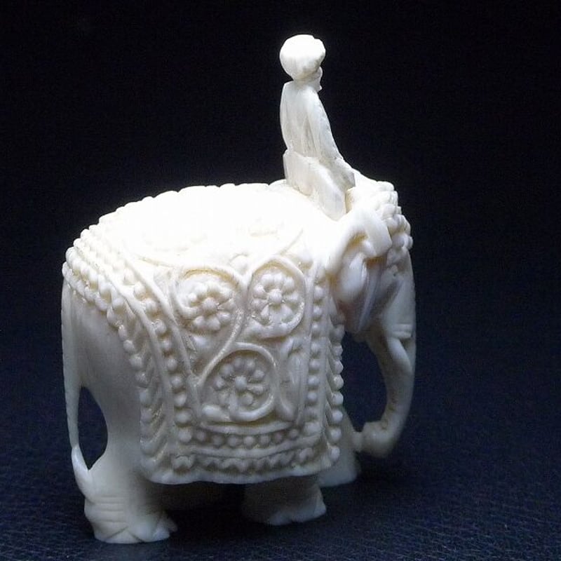 △本象牙象使い根付29g・提げ物/置物△NE63△ | 象牙屋本舗 こほ