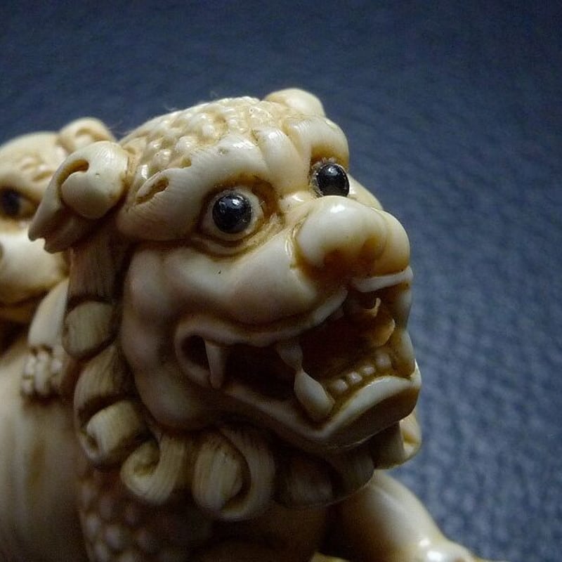 根付　犬　江戸　象　牙　かわいい 根付 犬 江戸 象 牙 かわいい - メルカリ