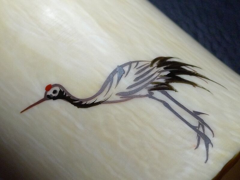 △本象牙飛鶴蒔絵蓋置・59g△NE86△ | 象牙屋本舗 こほく堂 本