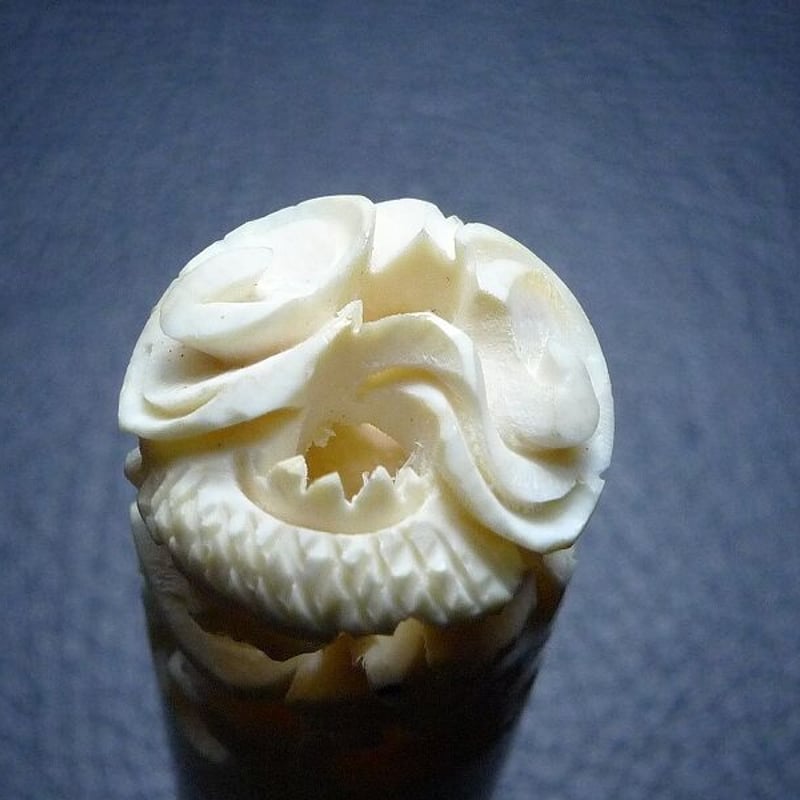 △本象牙龍彫印材22/直径17mm 全長63mm△NE42△ | 象牙屋本舗 こほく堂