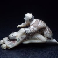 △本象牙顔変からくり根付24g・提げ物/置物△NE71△ | 象牙屋