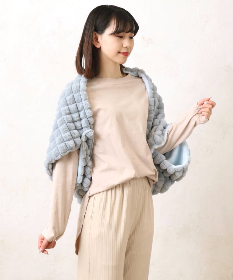 ポコポコファー3wayひざ掛けブランケット | BuonaVita Online Shop