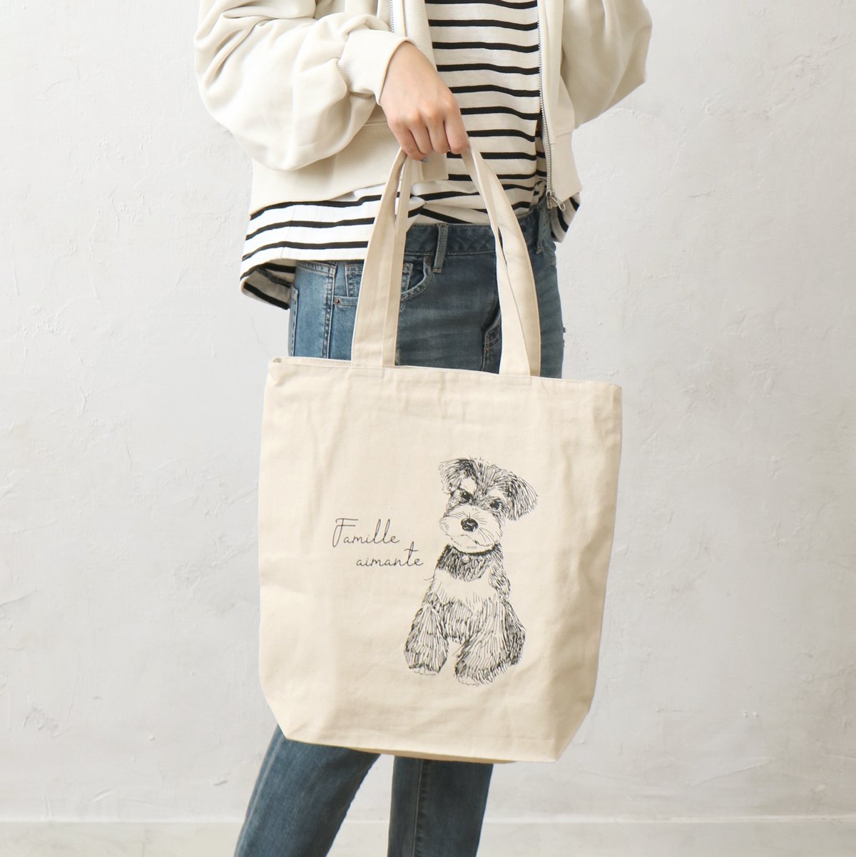 A4楽々収納♪グラフィックトート線画シュナウザー IV | BuonaVita