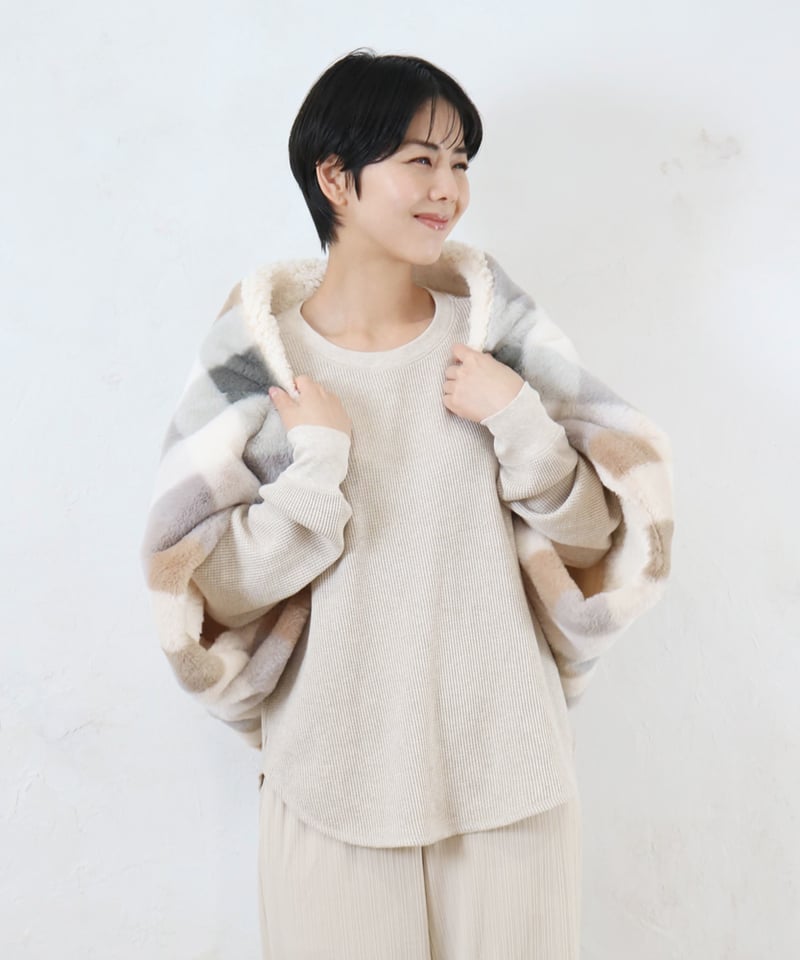 ブロックチェック3WAYひざ掛け | BuonaVita Online Shop