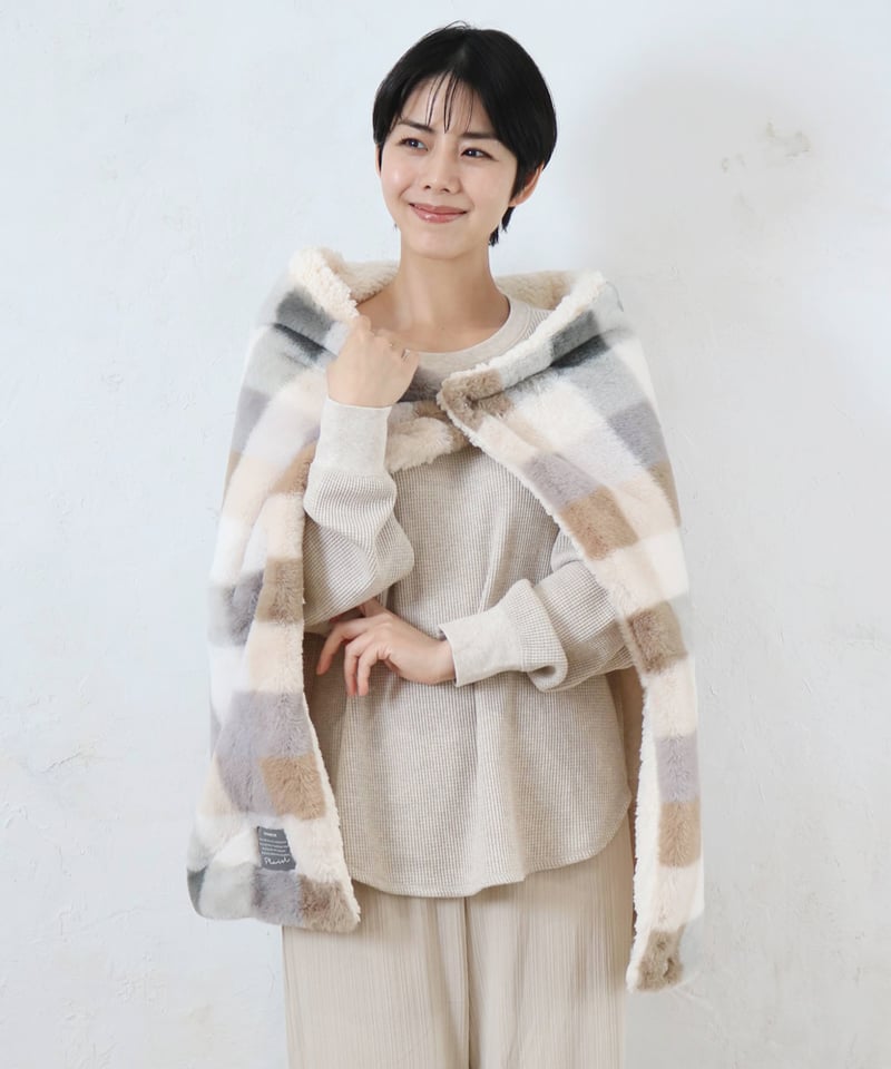 ひざかけ ブロックチェック3WAYひざ掛け | BuonaVita Online Shop