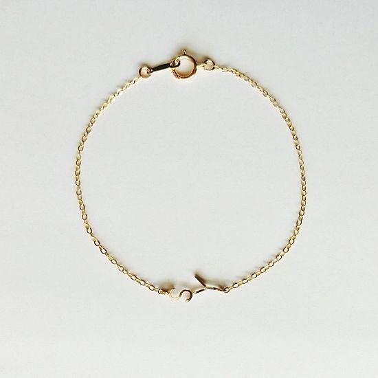 2つのイニシャルサイドブレスレット | ナンバー（数字）と