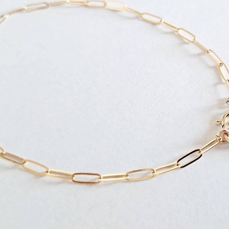 スクエアデザインチェーンブレスレット(2ケタ数字プレート付き