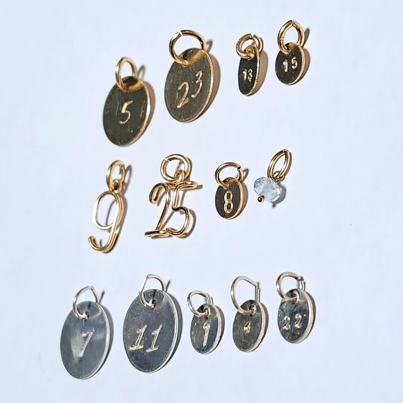 ミニ数字(ナンバー)2ケタプレートチャーム[シルバー925]【着せ替え