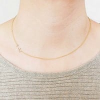 2つのイニシャルサイドネックレス 【10金】