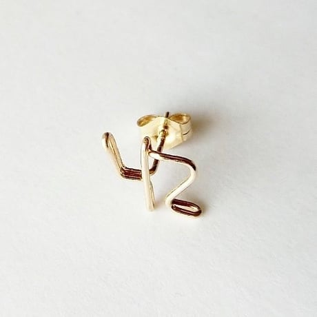数字(ナンバー)2ケタ スタッドピアス　ハンドライティング