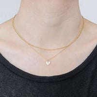 《数字》のロング&ショートデザインチェーンネックレスとミニプレートネックレスのセット