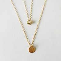 誕生石とイニシャルネックレスセット