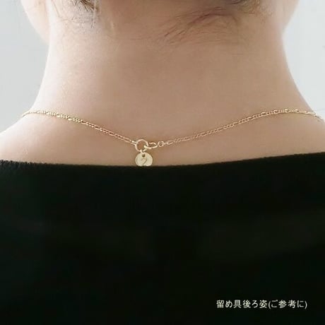 ロング&ショートデザインチェーンネックレス (2ケタ数字プレート付き)