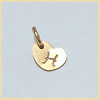 イニシャルハートプレートチャーム【着せ替えネックレス用】