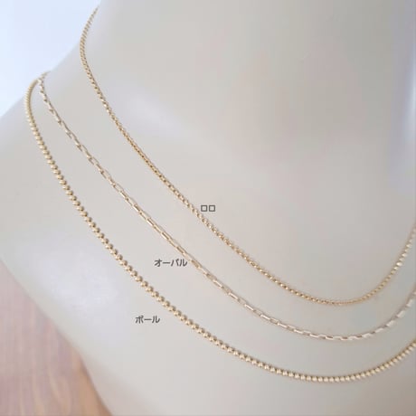 イニシャル「ボールチェーンネックレス」【着せ替えネックレス】