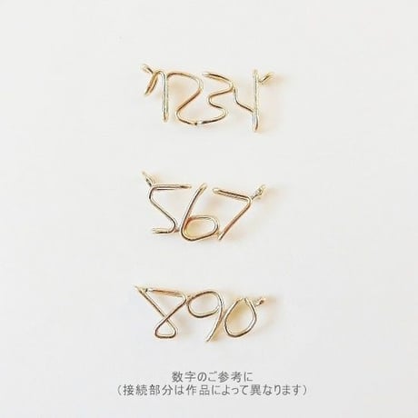 ハンドライティング数字(ナンバー) 4ケタネックレス【10金】