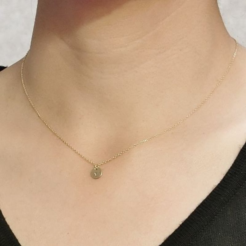 ミニイニシャルプレートネックレス | ナンバー（数字）とイニシャルの