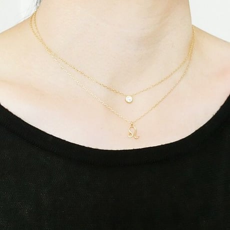 誕生石と星座ネックレスのセット