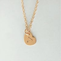 イニシャルハートプレートネックレス