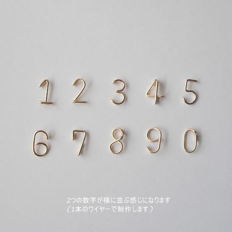 数字(ナンバー)2ケタと淡水パールのスタッドピアス