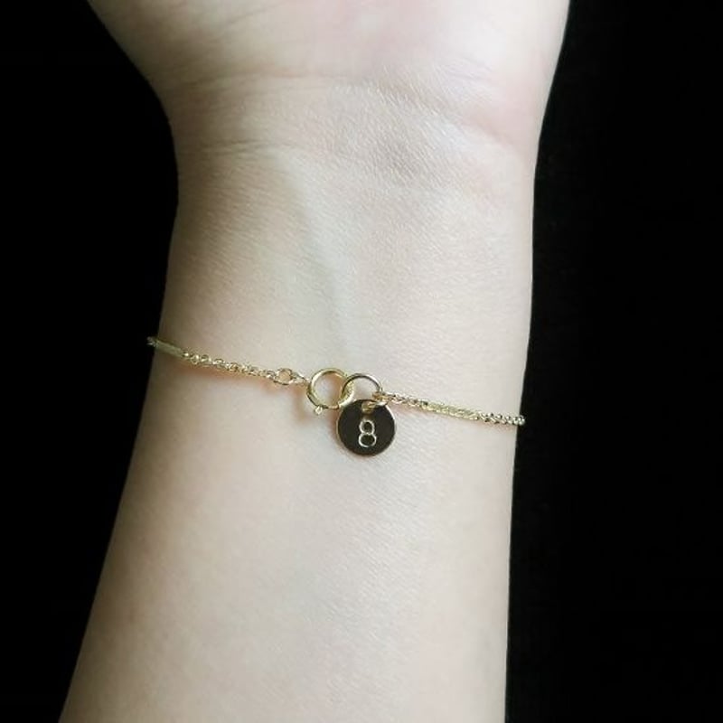 タイニーチェーンブレス ブルーゴールド925刻印 【一点物】 即日発送 タイニーチェーンブレス ブルーゴールド925刻印 【一点物】