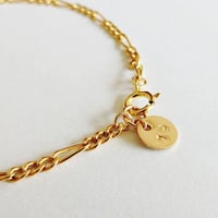 フィガロデザインチェーンブレスレット(2桁数字プレート付き)