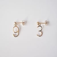 《CLASSY.ONLINE掲載アイテム》数字（ナンバー）スタッドピアス スクエアタイプ(片耳)