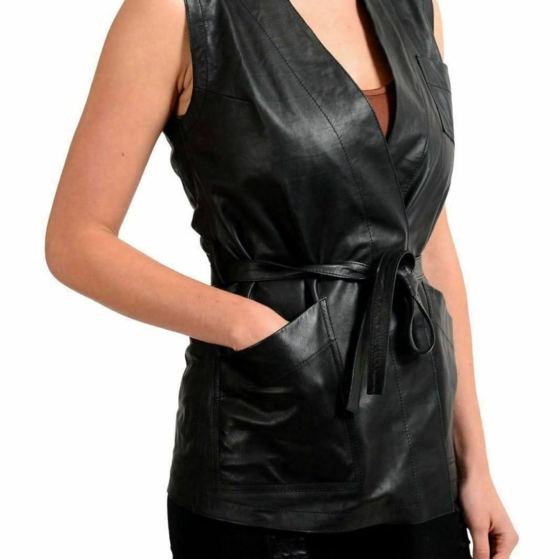 メゾンマルジェラ ノースリーブレザーベスト | MLS