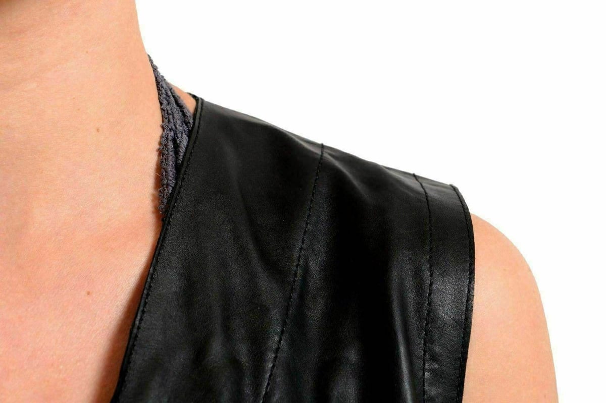 レザー ベスト メゾンマルジェラ MM6 Maison Margiela レザーライダースベスト | ブラック