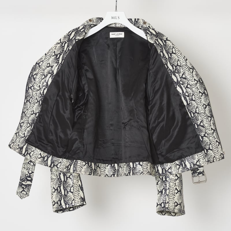SAINT LAURENT パイソンエンボス ライダースジャケット | MLS SAINT LAURENT パイソンエンボス ライダースジャケット | MLS