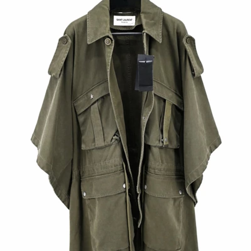 SAINT LAURENT フリンジ付きポンチョ SAINT LAURENT フリンジ付きポンチョ SAINT LAURENT フリンジ