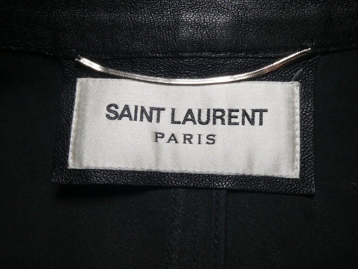 サンローラン ダブルブレストレザーコート 50 | MLS