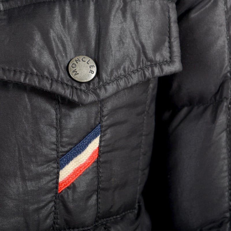 MONCLER REYNOLD ブラック フード付きダウンジャケット 00 | MLS
