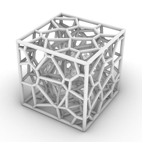 耳元で揺れる、細胞の結晶。【VORONOI CUBE】知的な造形美が耳元を彩る、軽やかなイヤリング（黒）（金具の変更無料）