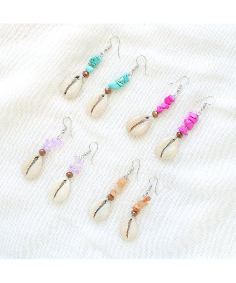 Jackets Earring Drop Saturn シェルとストーンのearring | Roseberry Fox Liz イヤリング・ノンホールピアス