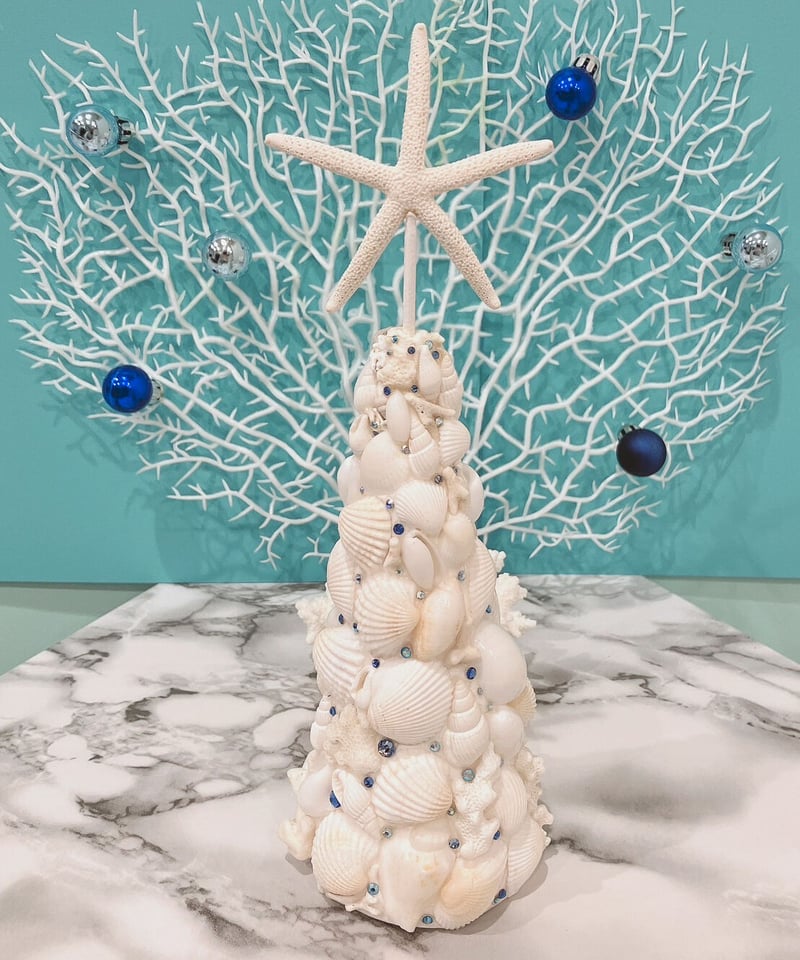 海を感じる硝子のツリー ＆シェルリース二点セット 海を感じる硝子のツリー ＆シェルリース二点セット 海を感じる硝子