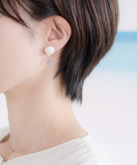 海のしずくシェルピアス / アクアブルー　SHELOOMオリジナル
