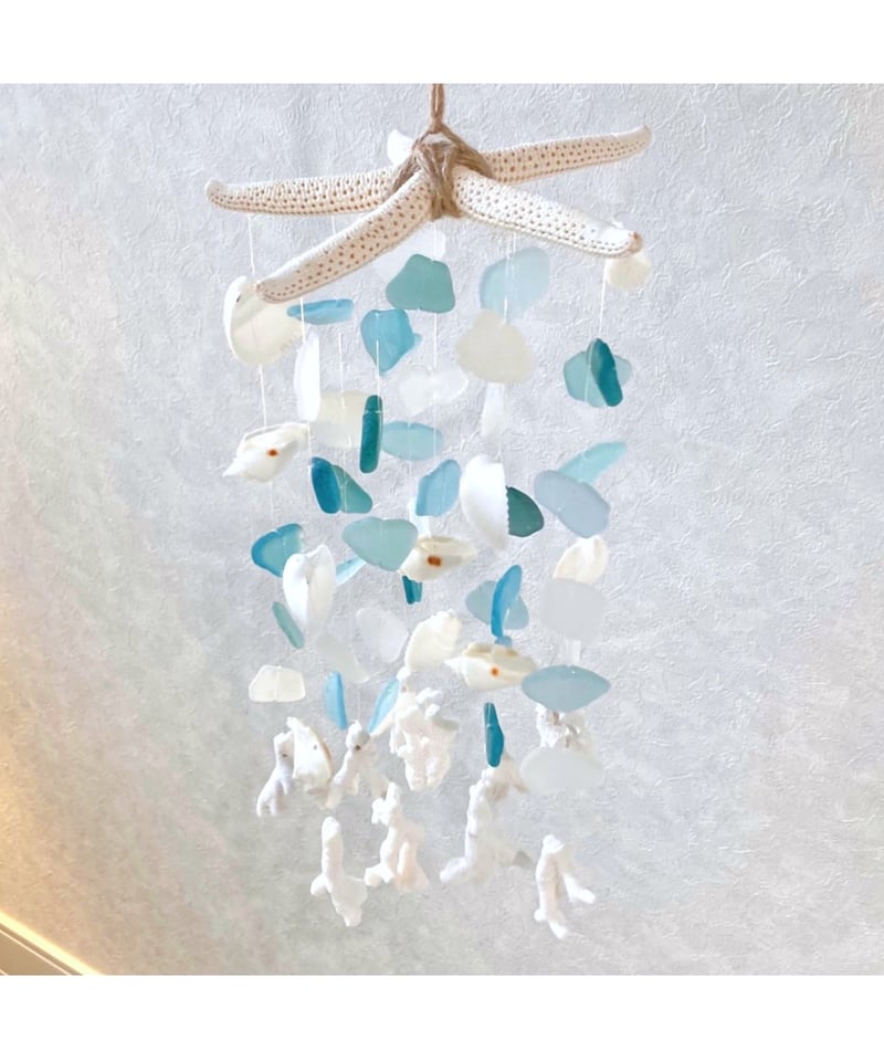 スターフィッシュ＆シェルシーグラス ウィンドチャイム SHELOOM