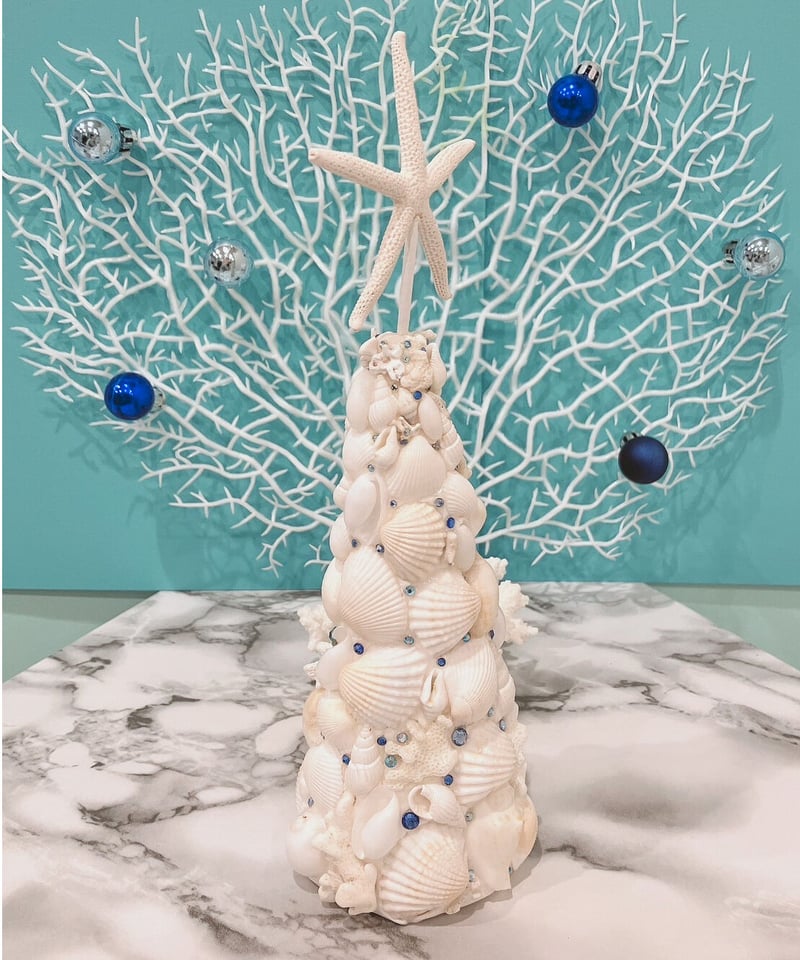 海を感じる硝子のツリー ＆シェルリース二点セット 海を感じる硝子のツリー ＆シェルリース二点セット