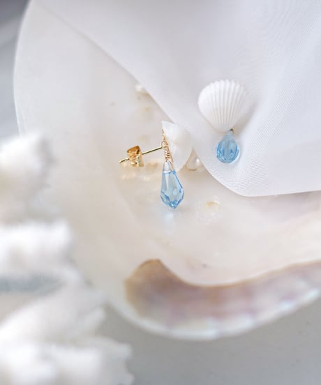 海のしずくシェルピアス / アクアブルー　SHELOOMオリジナル